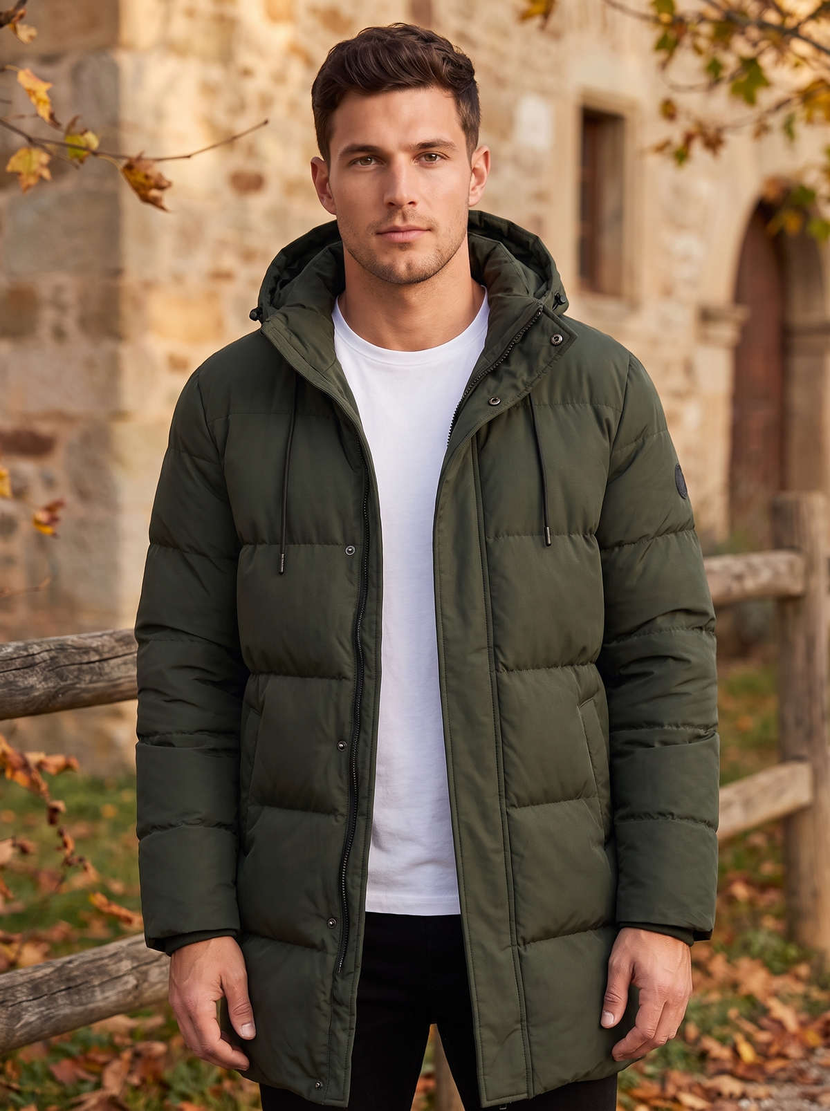Men's padded puffer jacket for fall