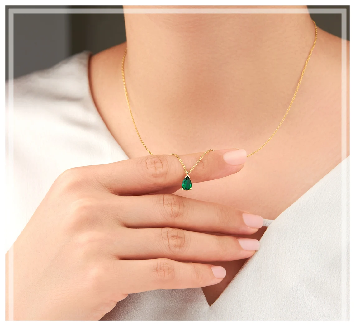Collier Pendentif Goutte Femme