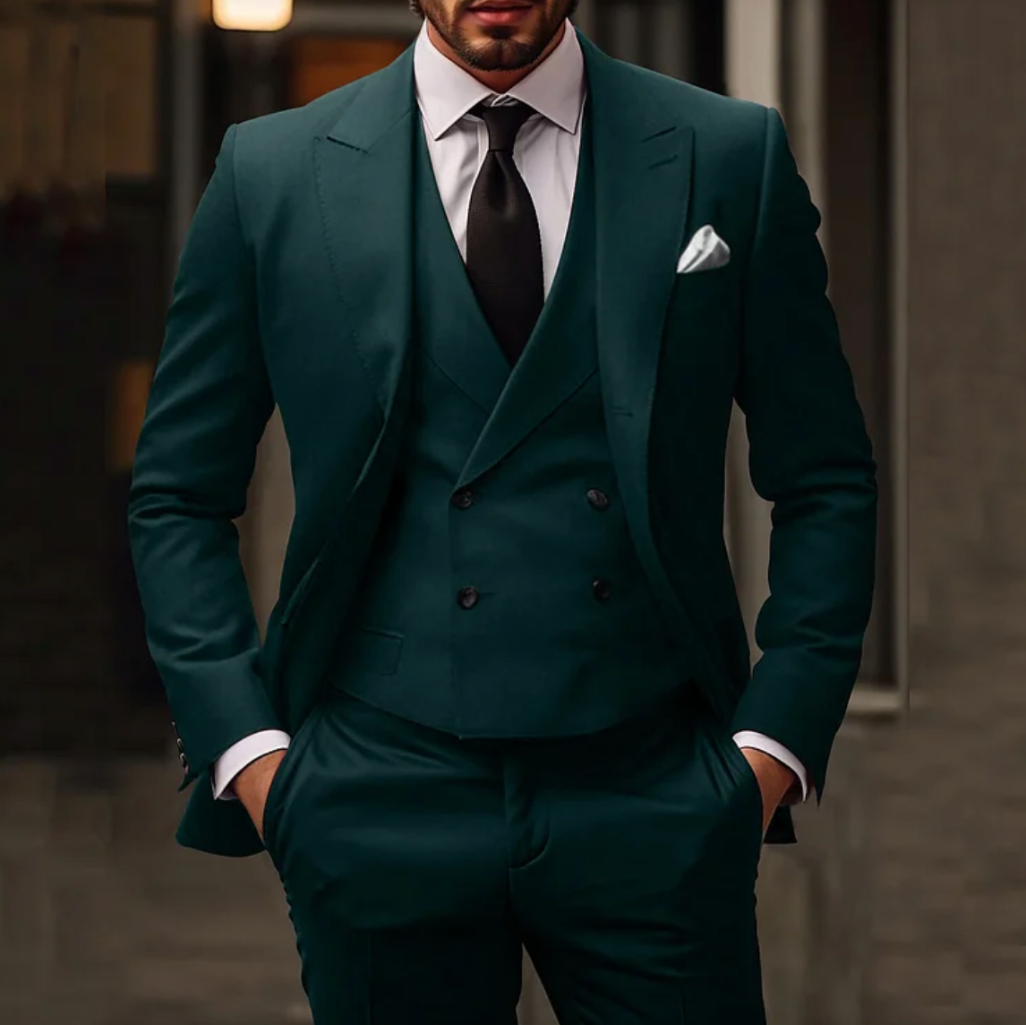Costume trois pièces à coupe ajustée pour hommes
