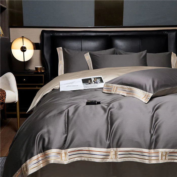 Coton Satin Ensemble Literie Brodé