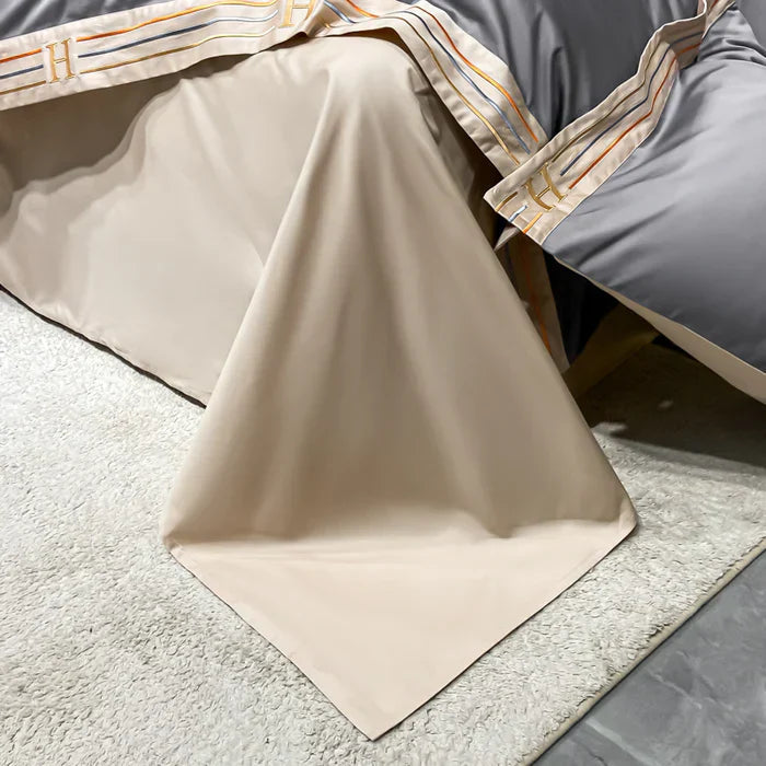 Coton Satin Ensemble Literie Brodé