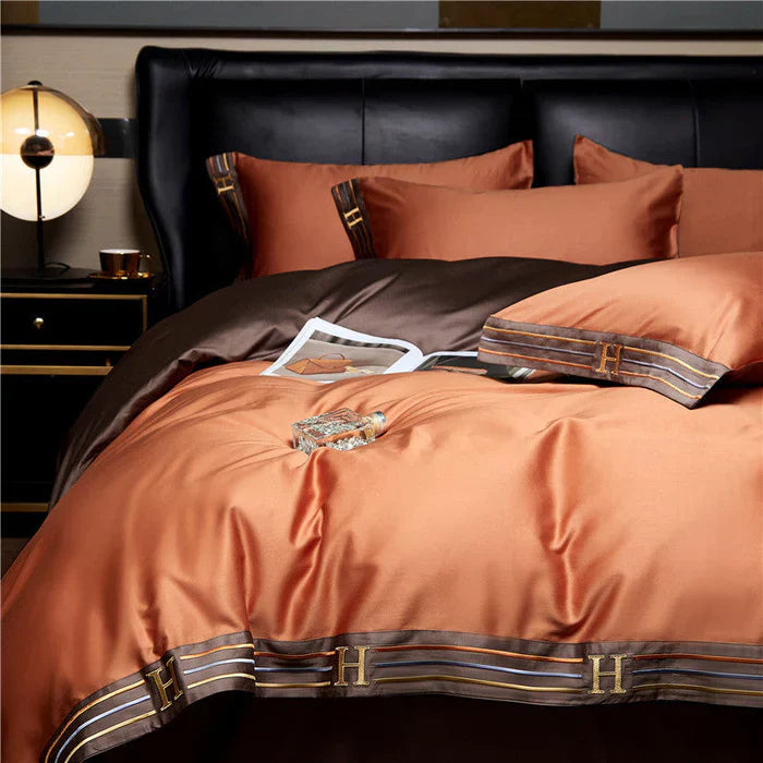 Coton Satin Ensemble Literie Brodé
