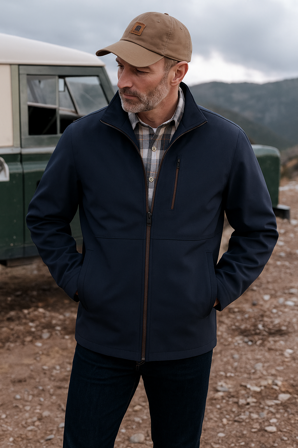  Cotton jacket with collar detail relaxed fit for men