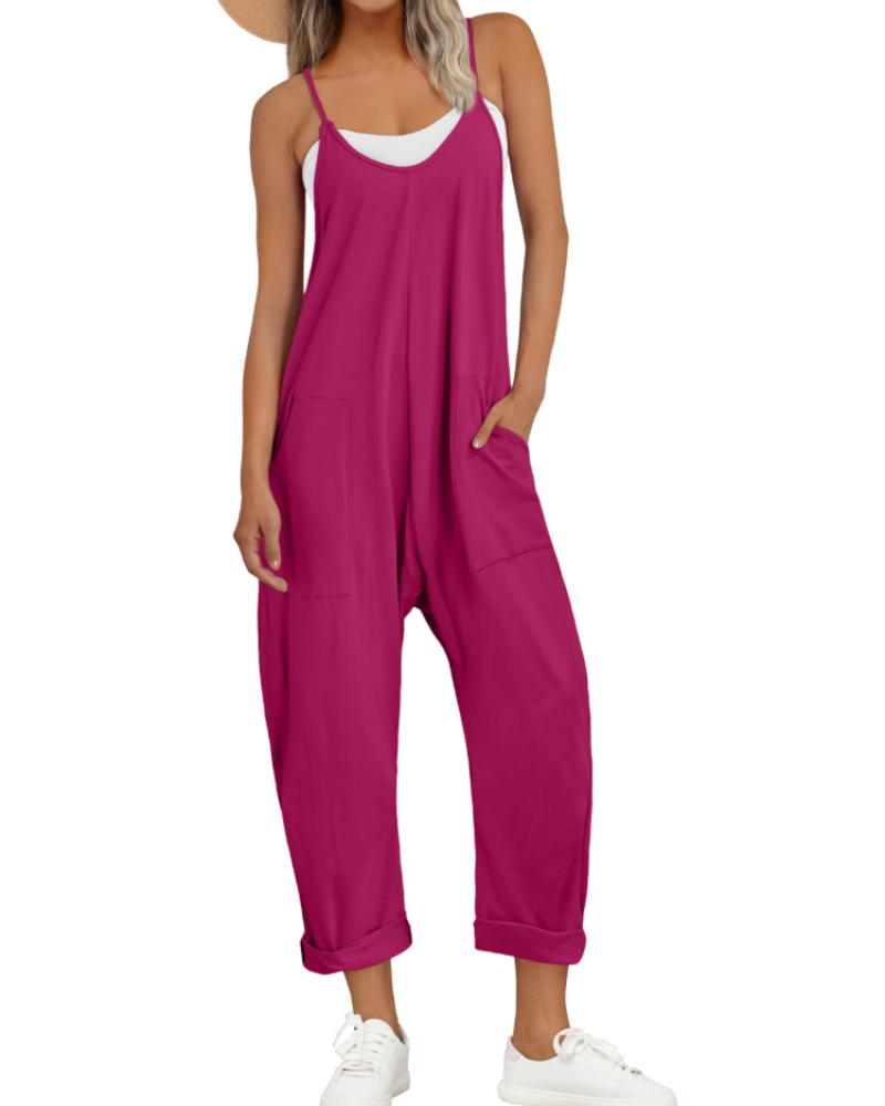 Women's wide leg jumpsuit designed for relaxed everyday comfort and effortless styling