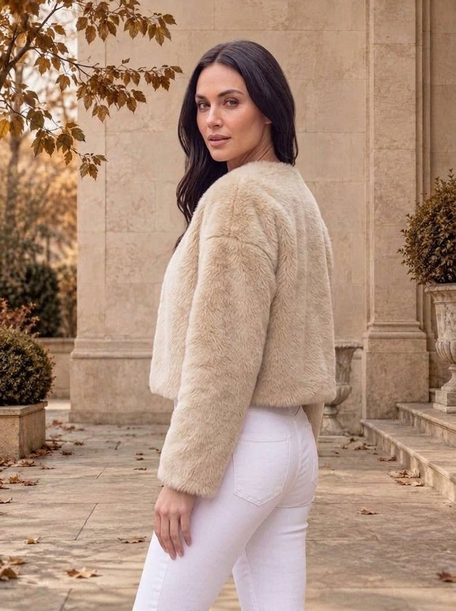 Women's soft textured jacket for autumn layering