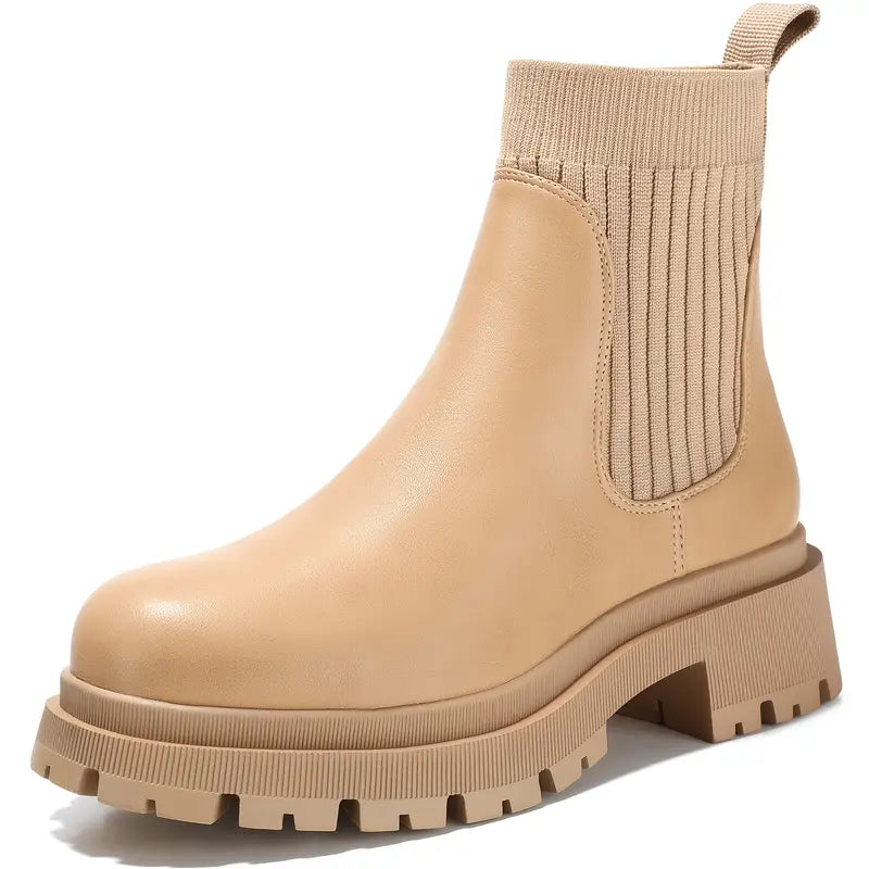 Cuir Bottes Chelsea Élégantes Femme