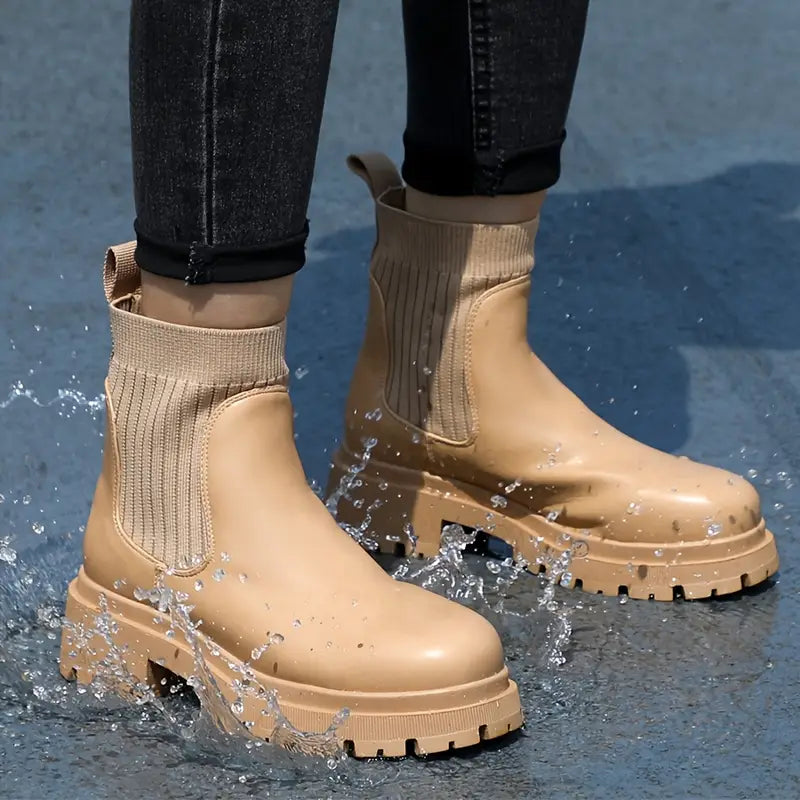 Cuir Bottes Chelsea Élégantes Femme