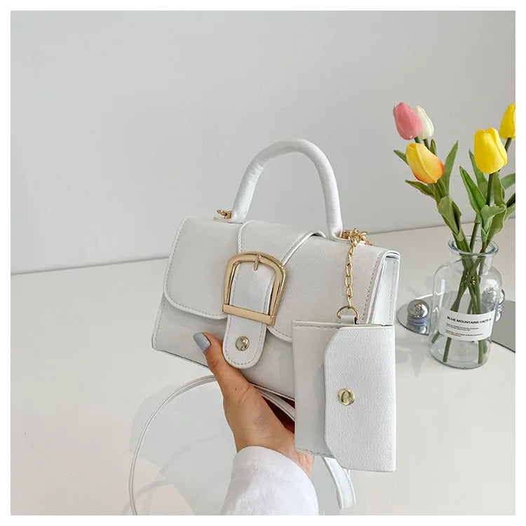 Mini sac à main structuré à boucle avec pochette Femme