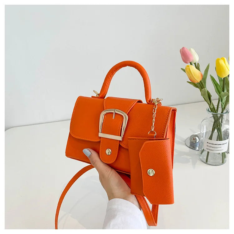 Mini sac à main structuré à boucle avec pochette Femme