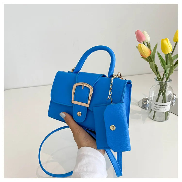 Mini sac à main structuré à boucle avec pochette Femme