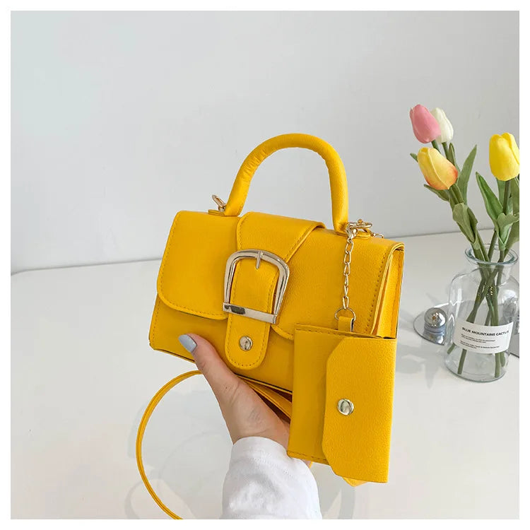 Mini sac à main structuré à boucle avec pochette Femme