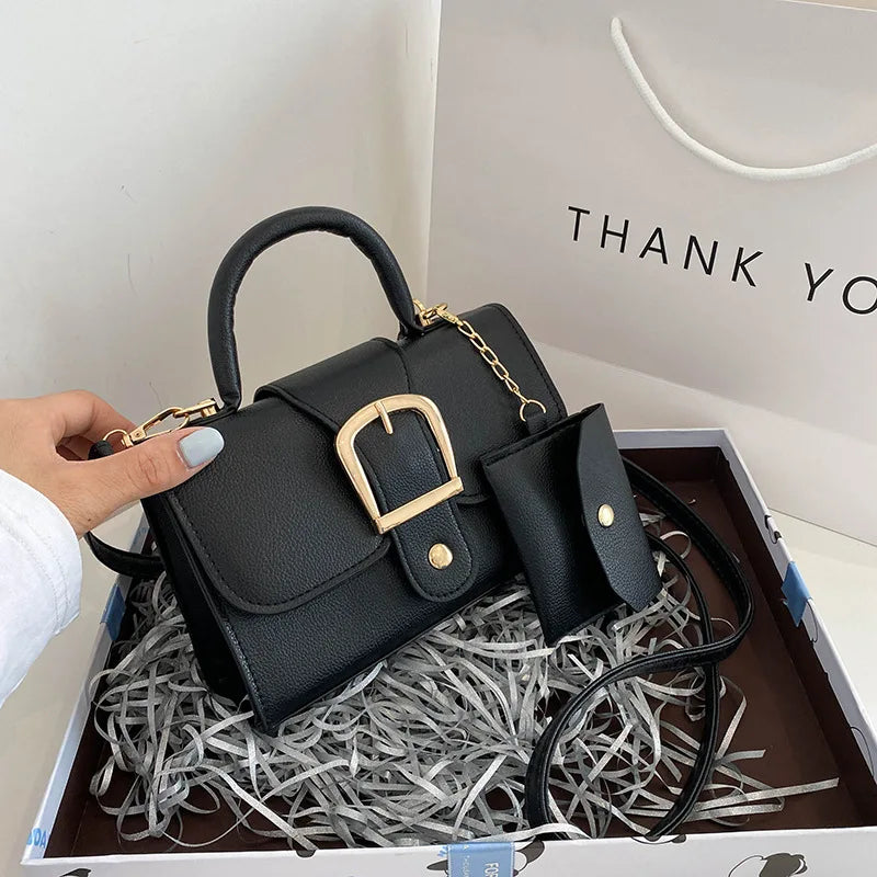 Mini sac à main structuré à boucle avec pochette Femme