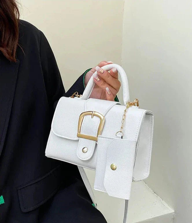 Mini sac à main structuré à boucle avec pochette Femme