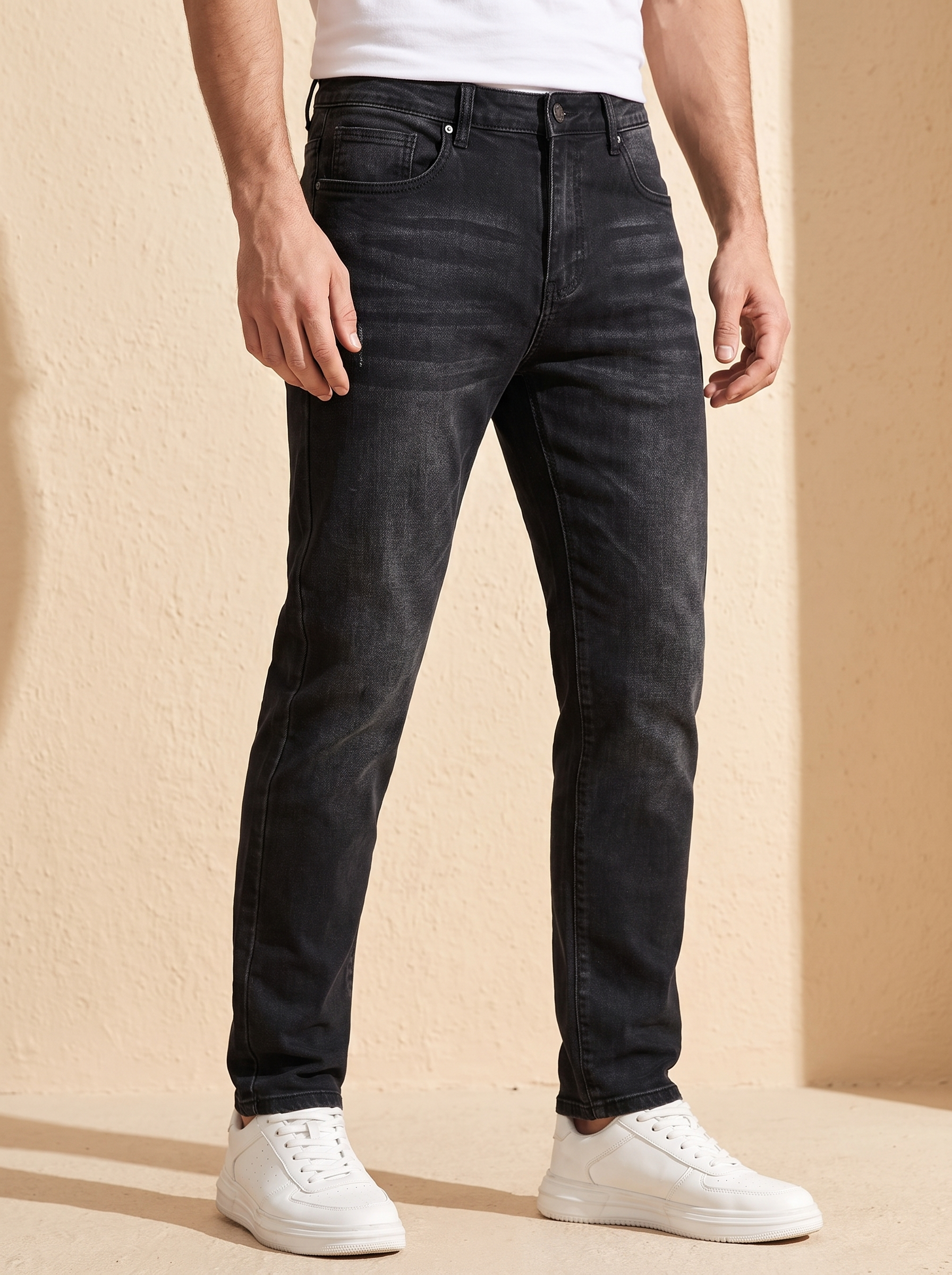 Men's regular fit stretch denim jeans