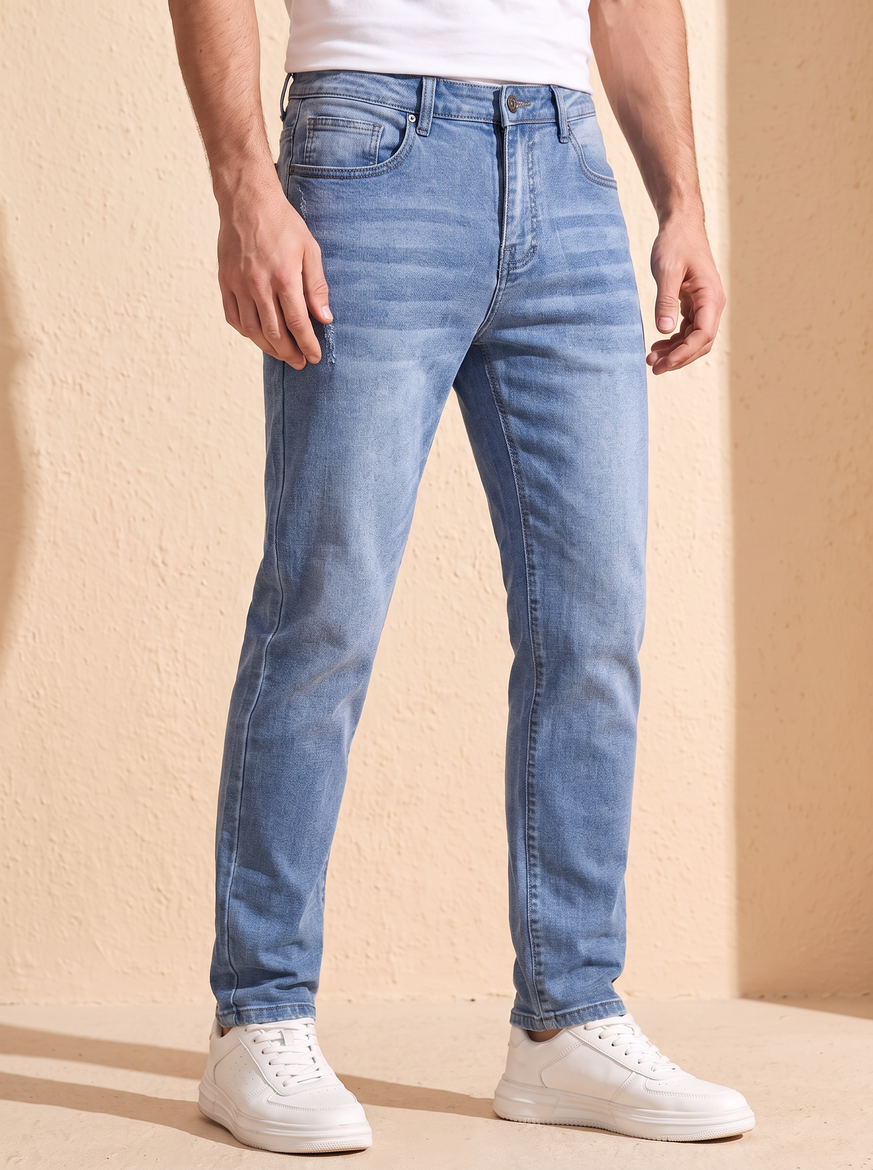 Regular fit stretch jeans men