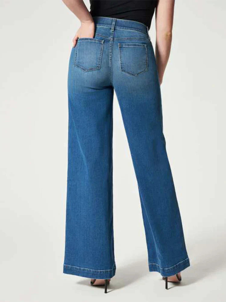 Jean Large Taille Haute Femme