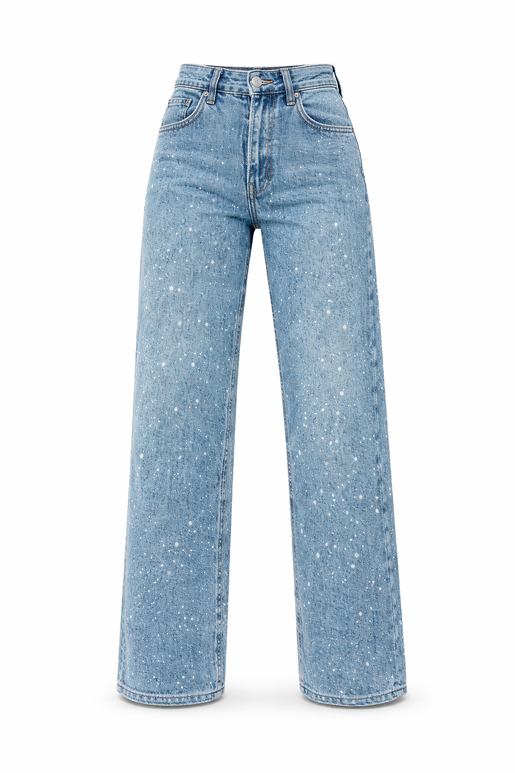 Women's high rise straight jeans with cotton construction
