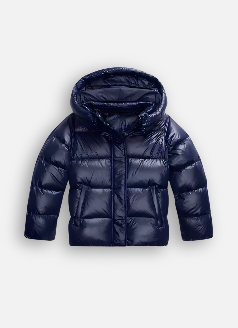 padded outerwear with zip closure and side pockets front facing