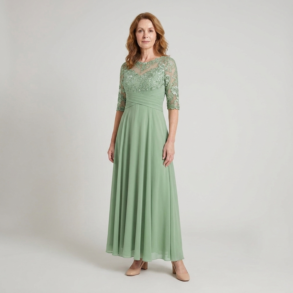 Women's A-line formal dress designed for evening occasions with a graceful flowing silhouette