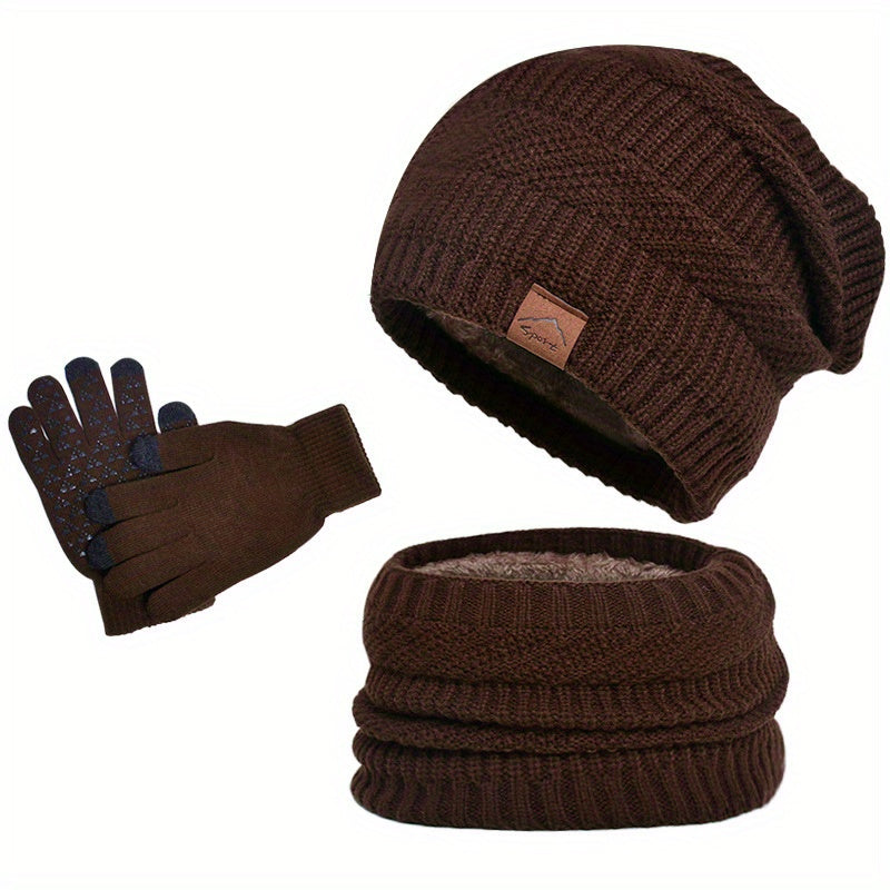 Ensemble Peluche 3 Pièces Hiver Hommes