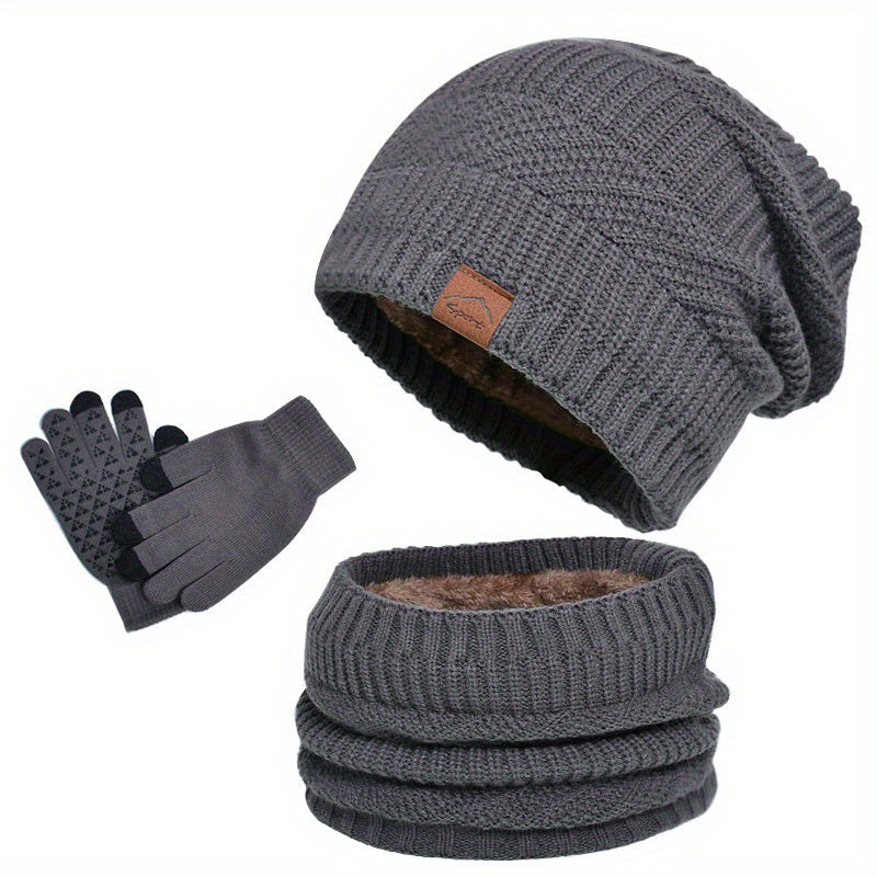 Ensemble Peluche 3 Pièces Hiver Hommes