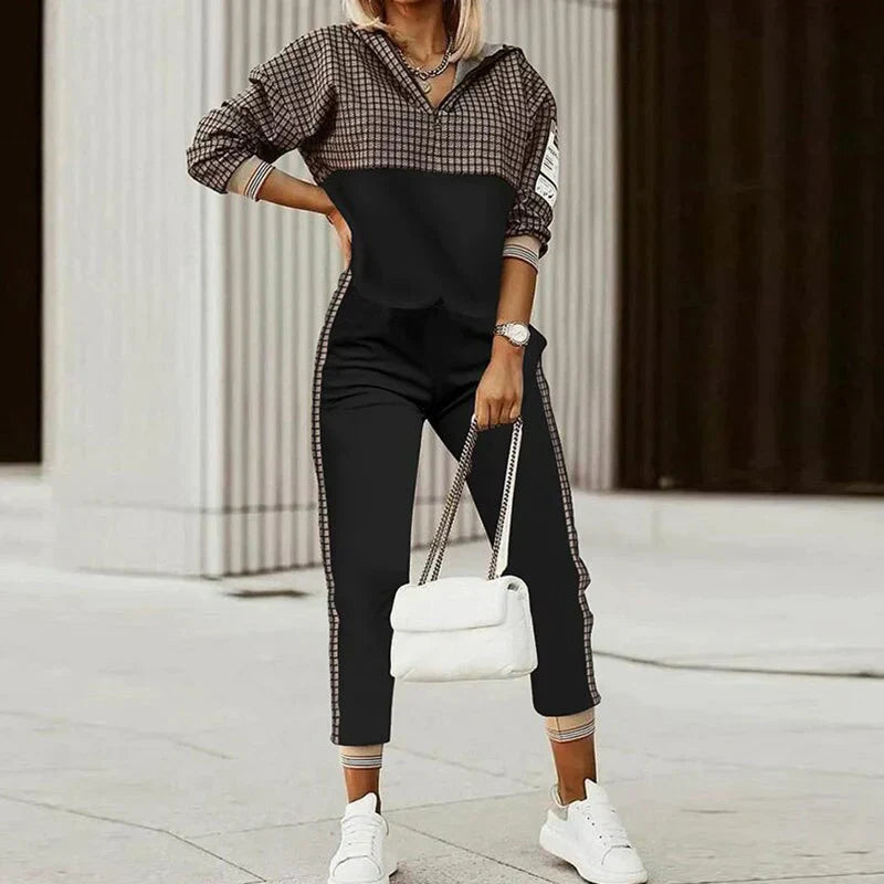 Ensemble Sweat à Capuche Zippé et Jogging Coupe Slim Femme