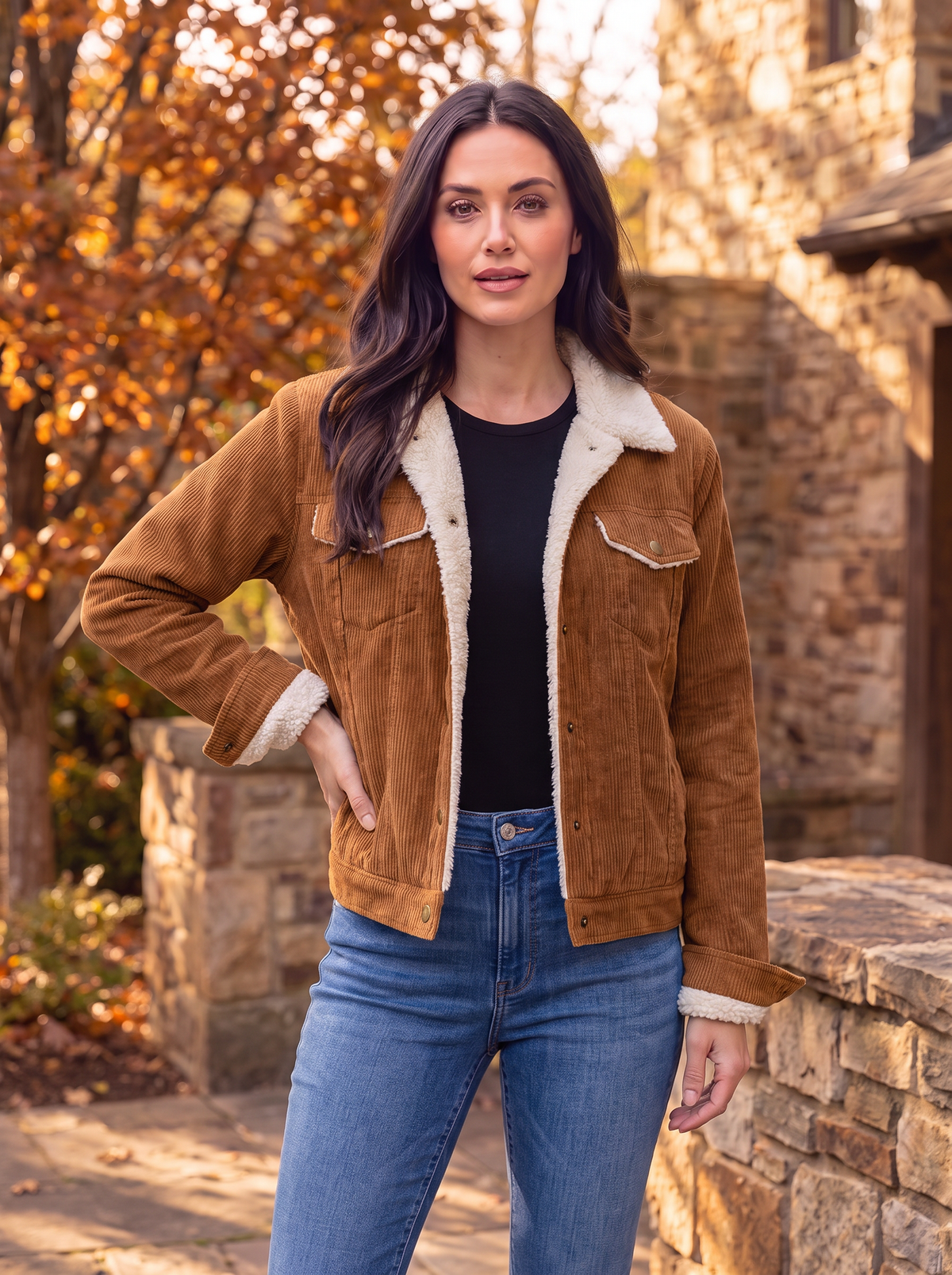 Women's cosy corduroy jacket for autumn