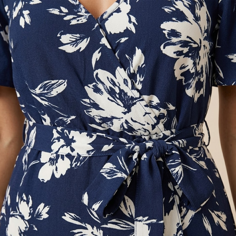 Side view of off shoulder maxi dress
