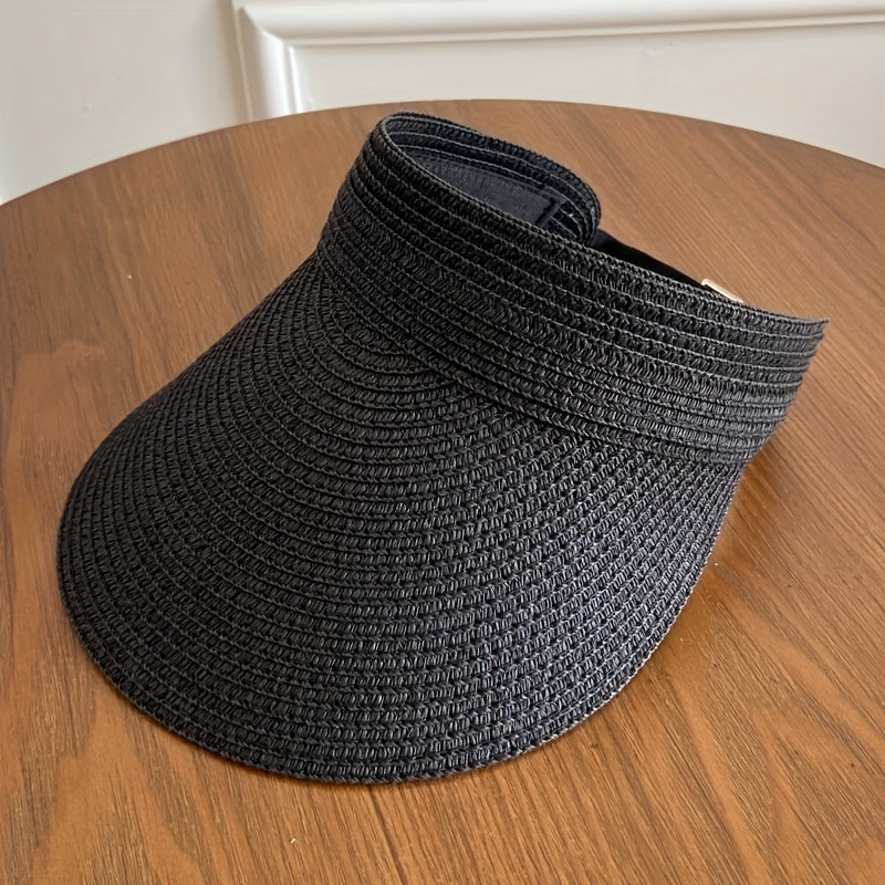 Foldable wide brim sun visor for women, casual outdoor style
