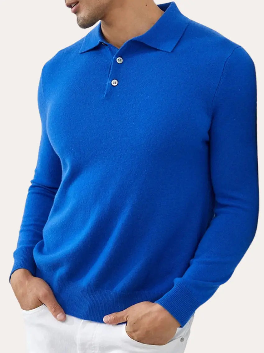 Men's Cashmere Polo Sweater