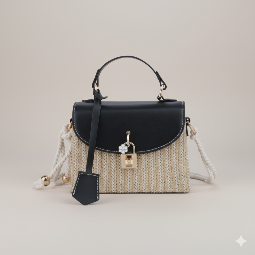 Sac à Main en Paille avec Bandoulière Femme