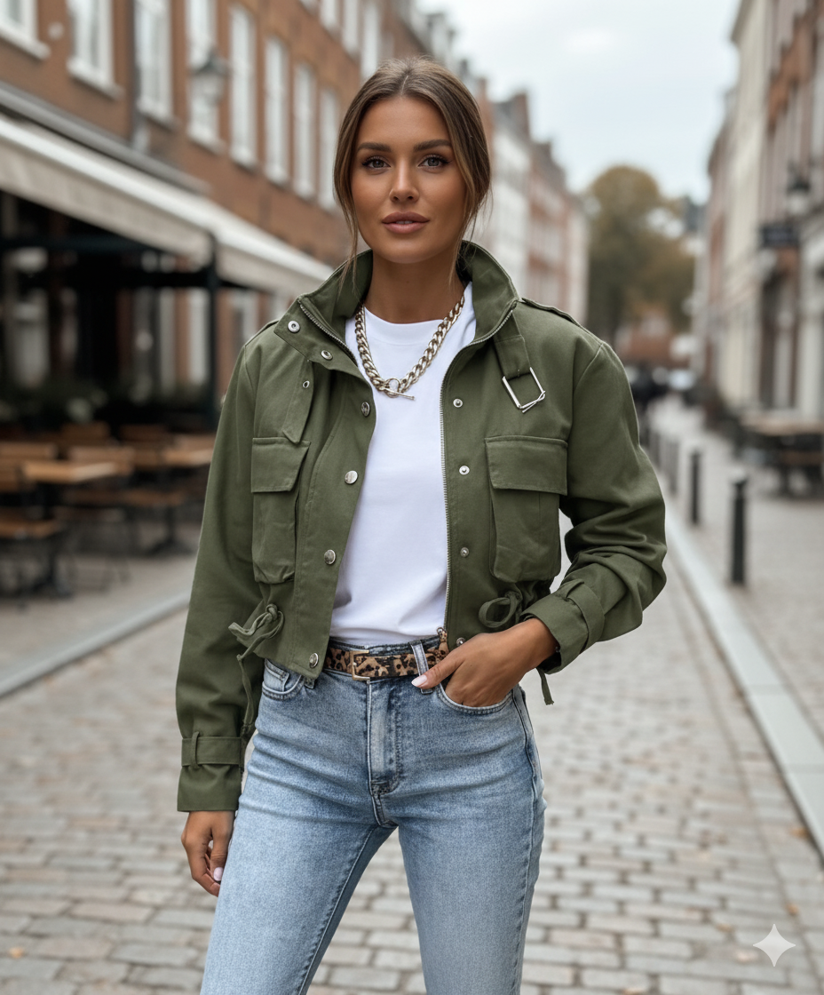 Veste Courte Style Utilitaire Femme
