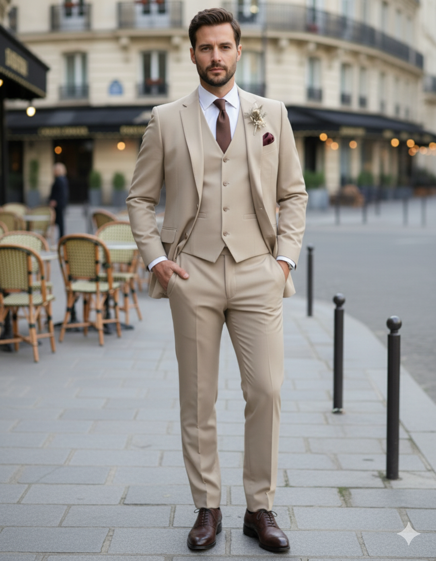 Costume Slim Fit Trois Pièces Homme