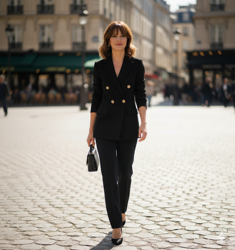 Ensemble Pantalon et Veste Croisée Femme