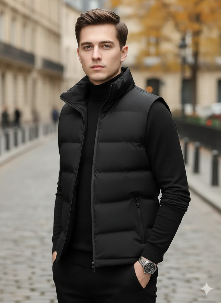 Gilet Matelassé Ajusté Sans Manches Homme