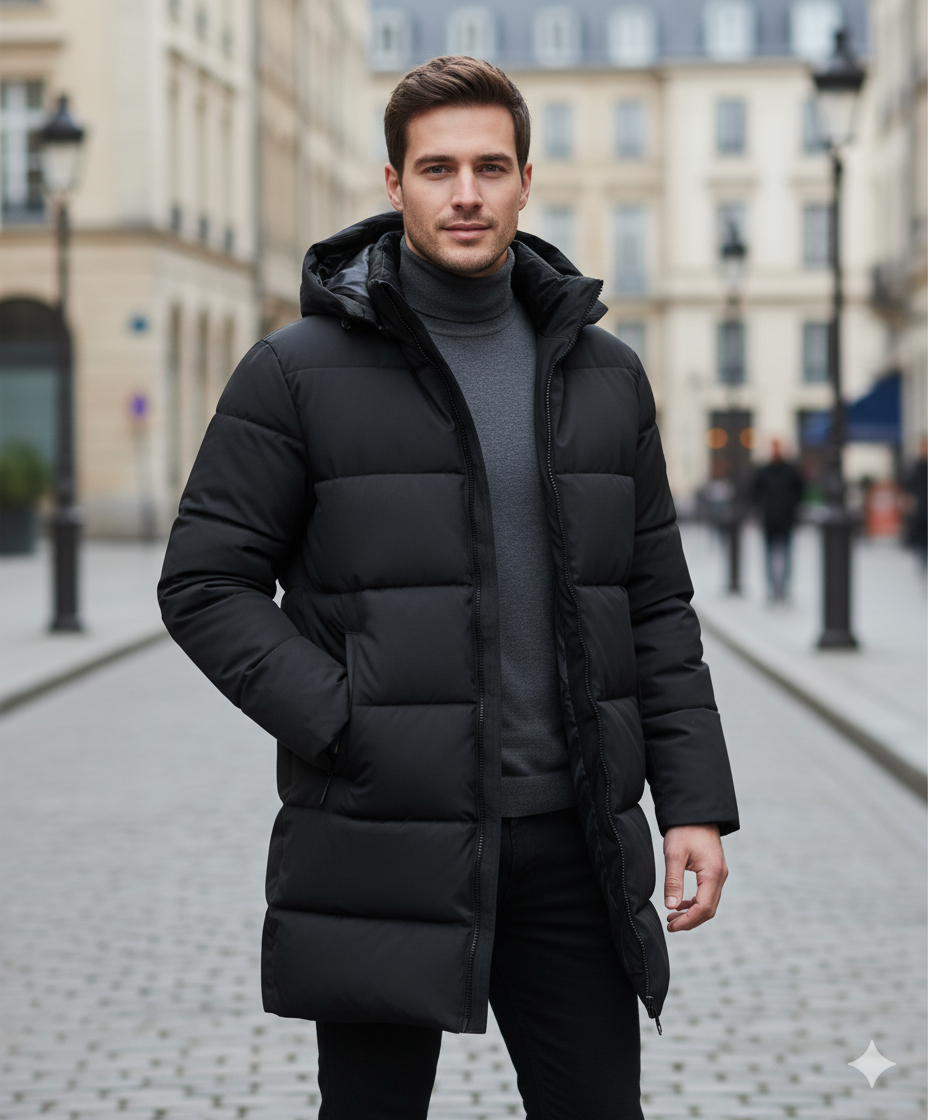 Manteau Matelassé à Capuche Homme