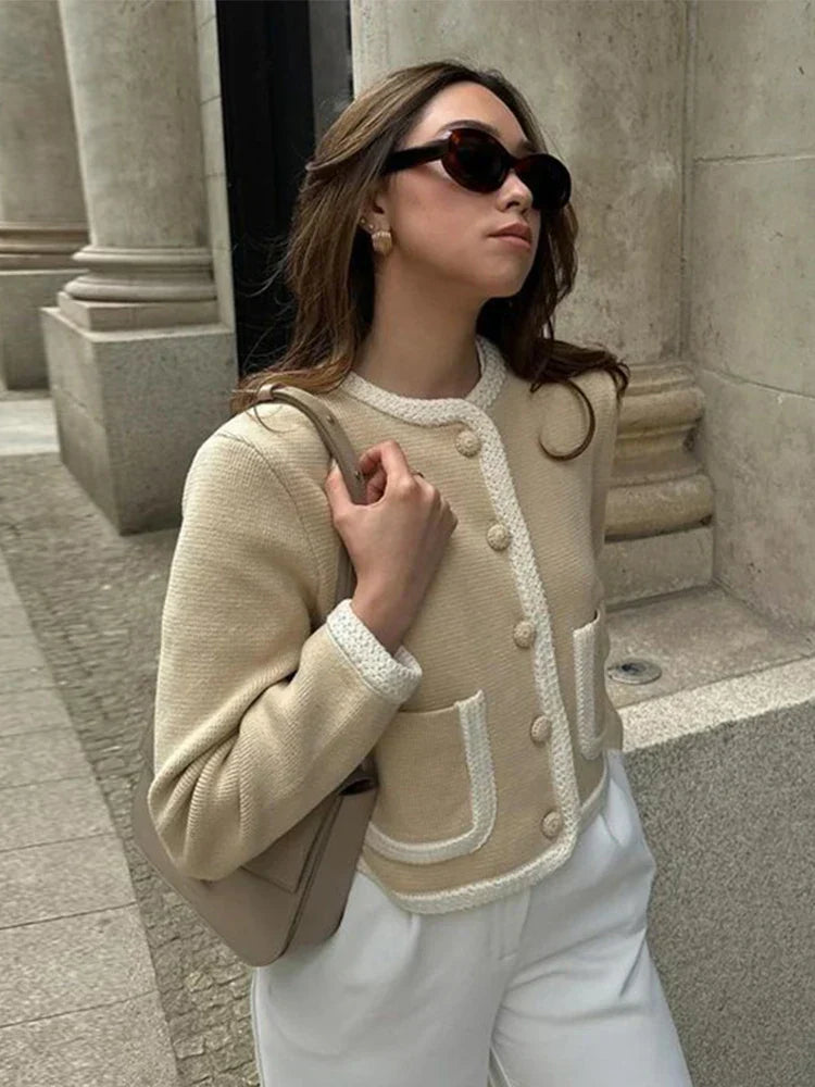 Cardigan Court à Boutons pour Femme