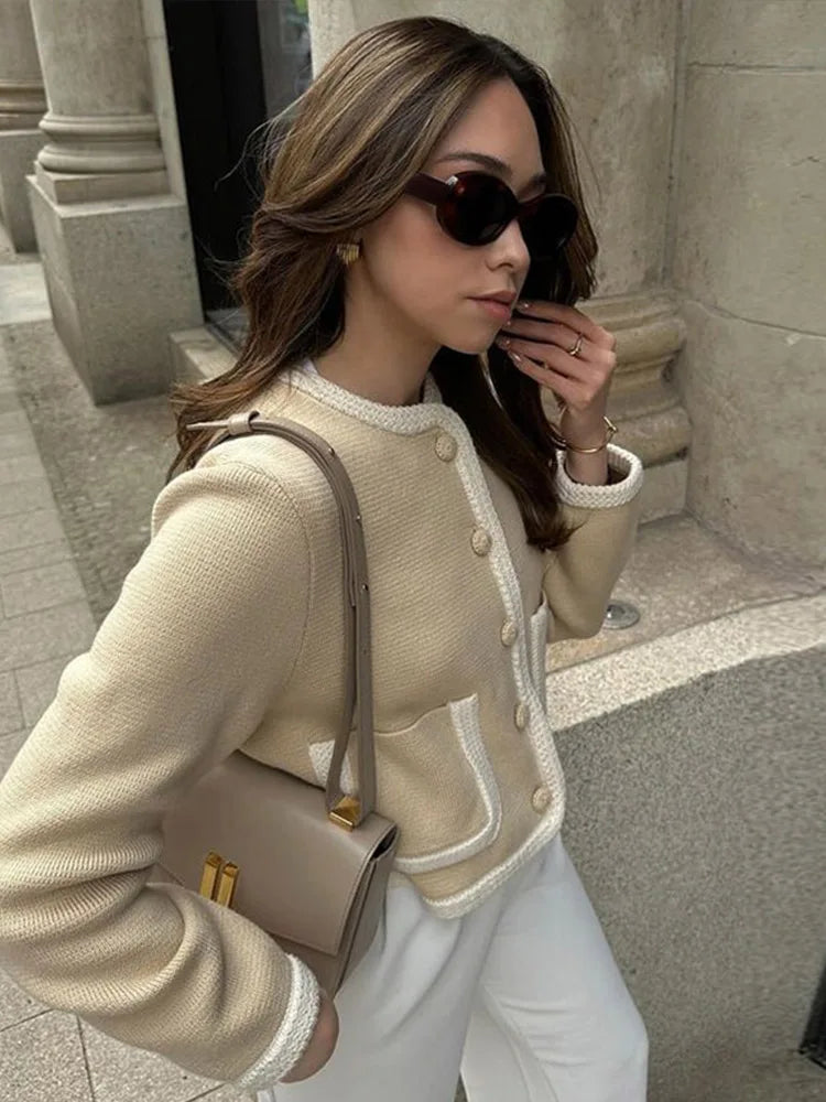 Cardigan Court à Boutons pour Femme
