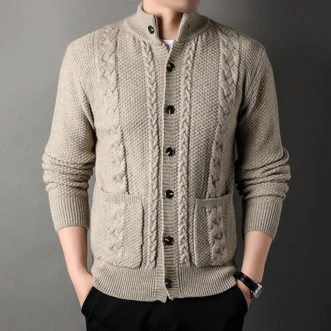 Cardigan à Boutons avec Poches Coupe Slim Homme