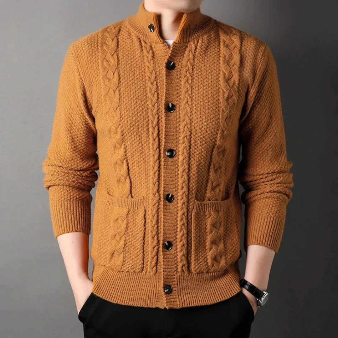 Cardigan à Boutons avec Poches Coupe Slim Homme