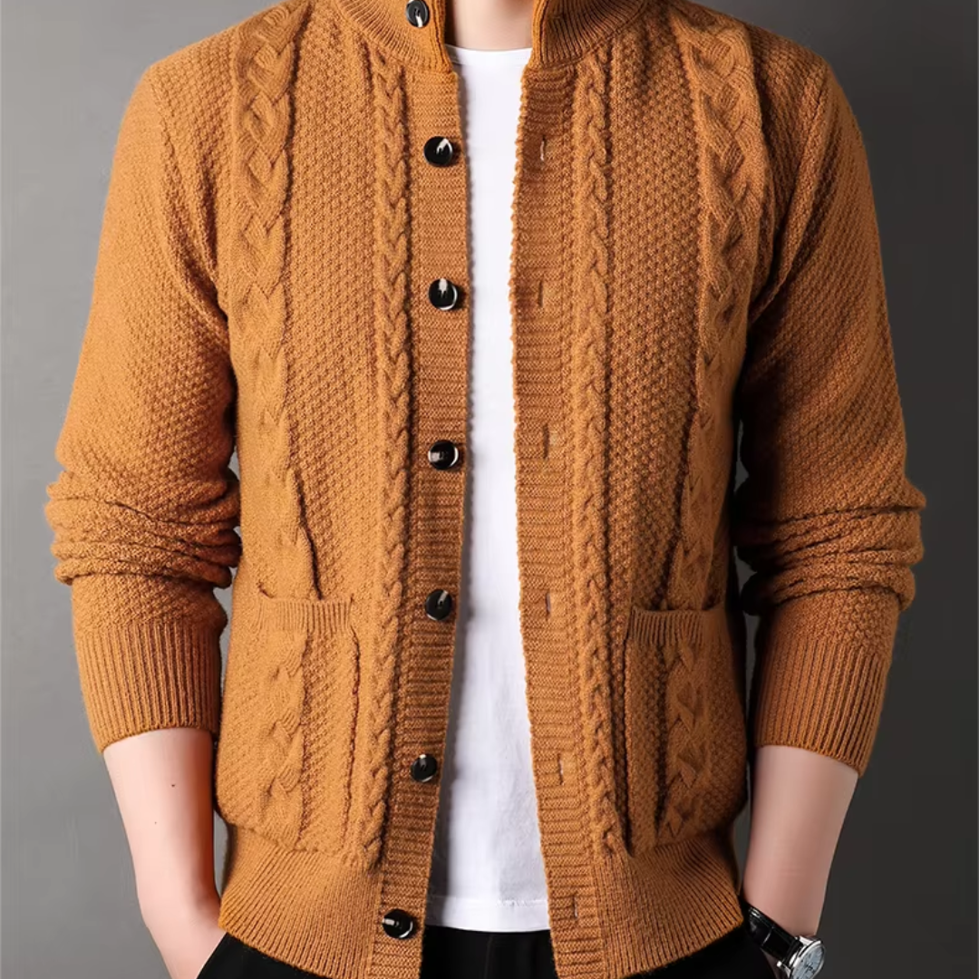 Cardigan à Boutons avec Poches Coupe Slim Homme
