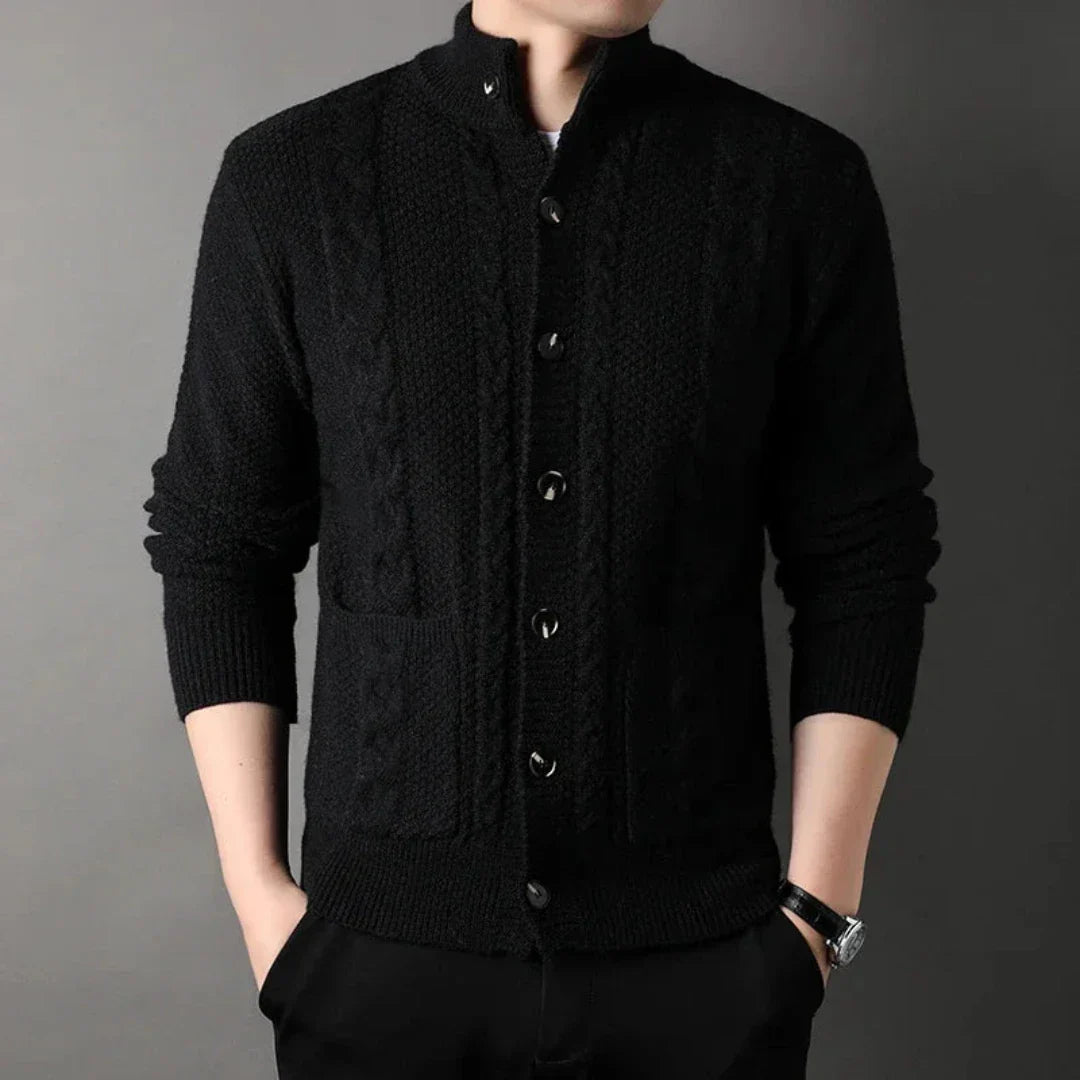 Cardigan à Boutons avec Poches Coupe Slim Homme