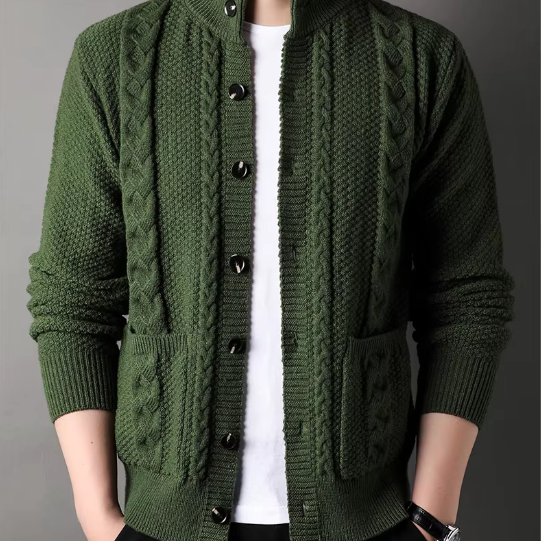 Cardigan à Boutons avec Poches Coupe Slim Homme