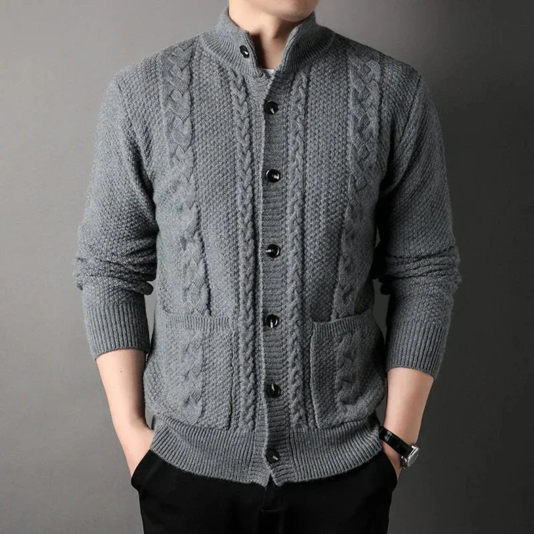 Cardigan à Boutons avec Poches Coupe Slim Homme