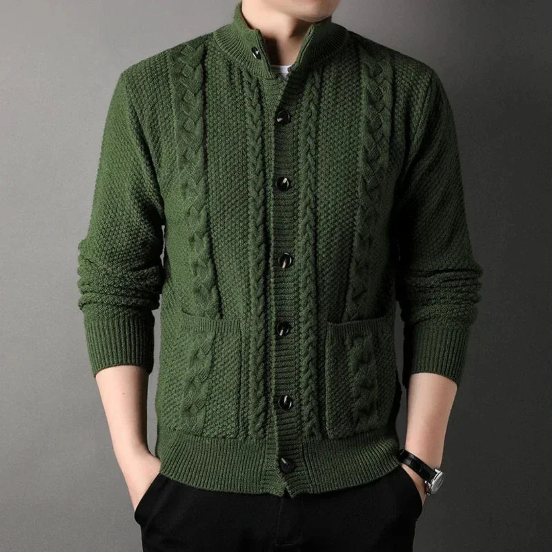 Cardigan à Boutons avec Poches Coupe Slim Homme