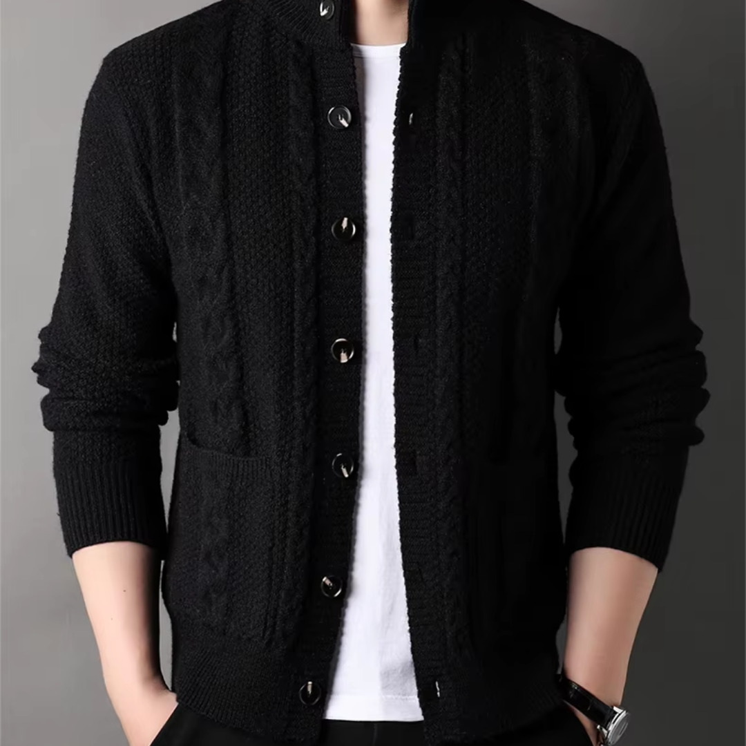 Cardigan à Boutons avec Poches Coupe Slim Homme