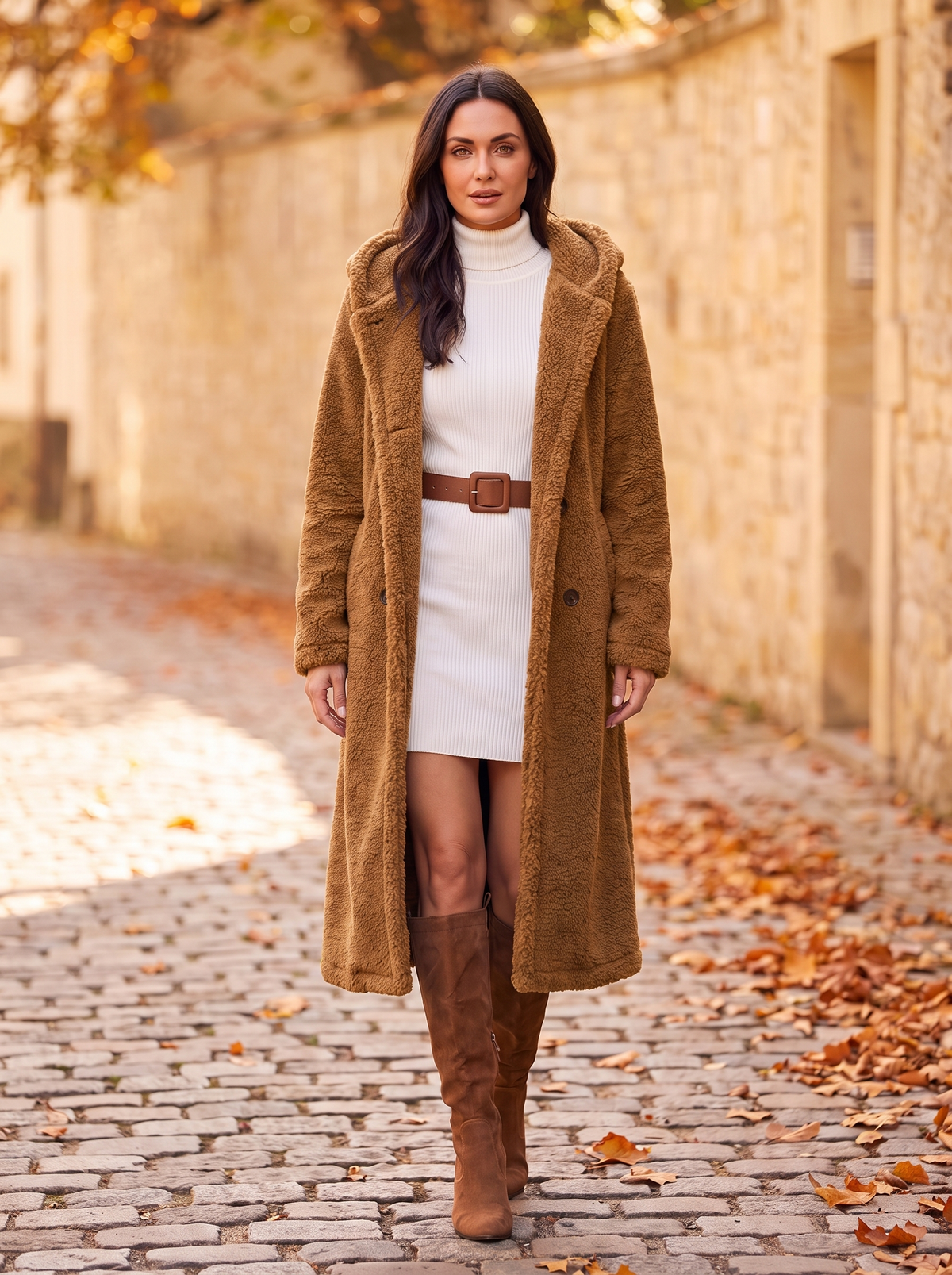 Women's classic button front long coat