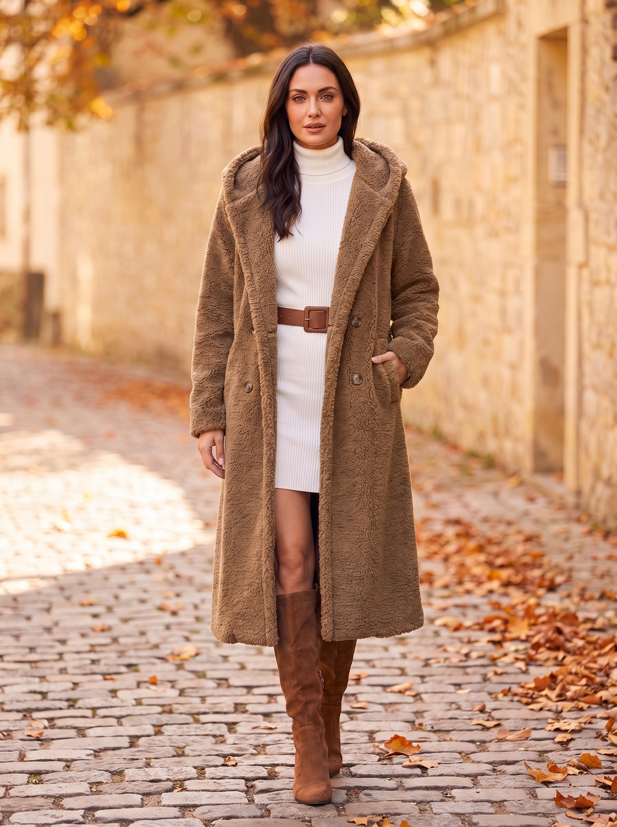 Women's elegant tailored coat for fall