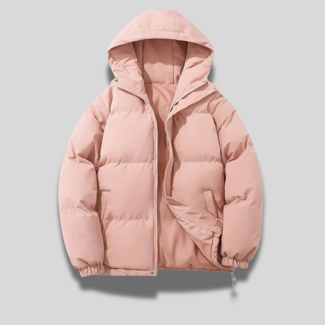 Padded winter coat showing profile regular fit