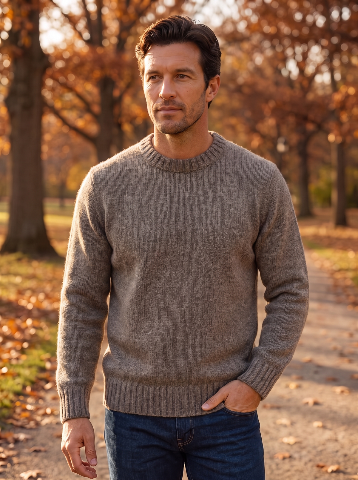 Men's long sleeve crew neck jumper